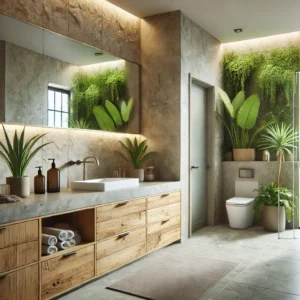 Modern Bathroom

designed with healthy, eco-friendly materials such as natural wood, organic fabrics, and water-based paints. They emphasize good ventilation, the strategic placement of indoor plants, and the use of non-toxic materials to create a healthier living environment.