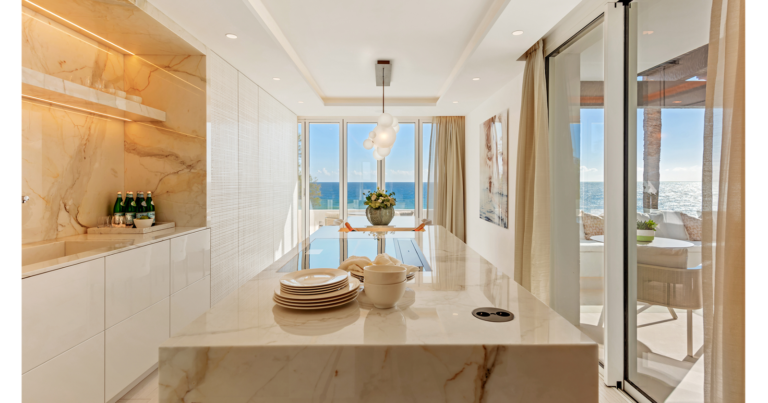 Healthy green luxury interior applying durable natural materials and daylight