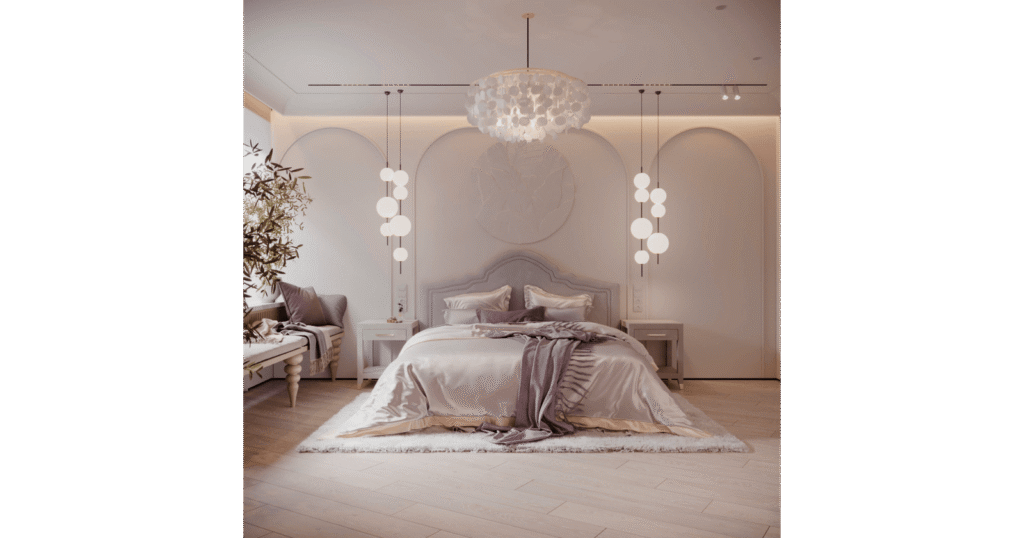 Bedroom in D.G. House by MORANID, featuring natural materials and warm textures, and privacy and restorative calm.