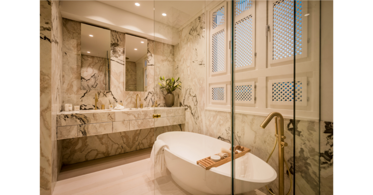 Natural luxury interior with wood, stone and daylight supporting health
