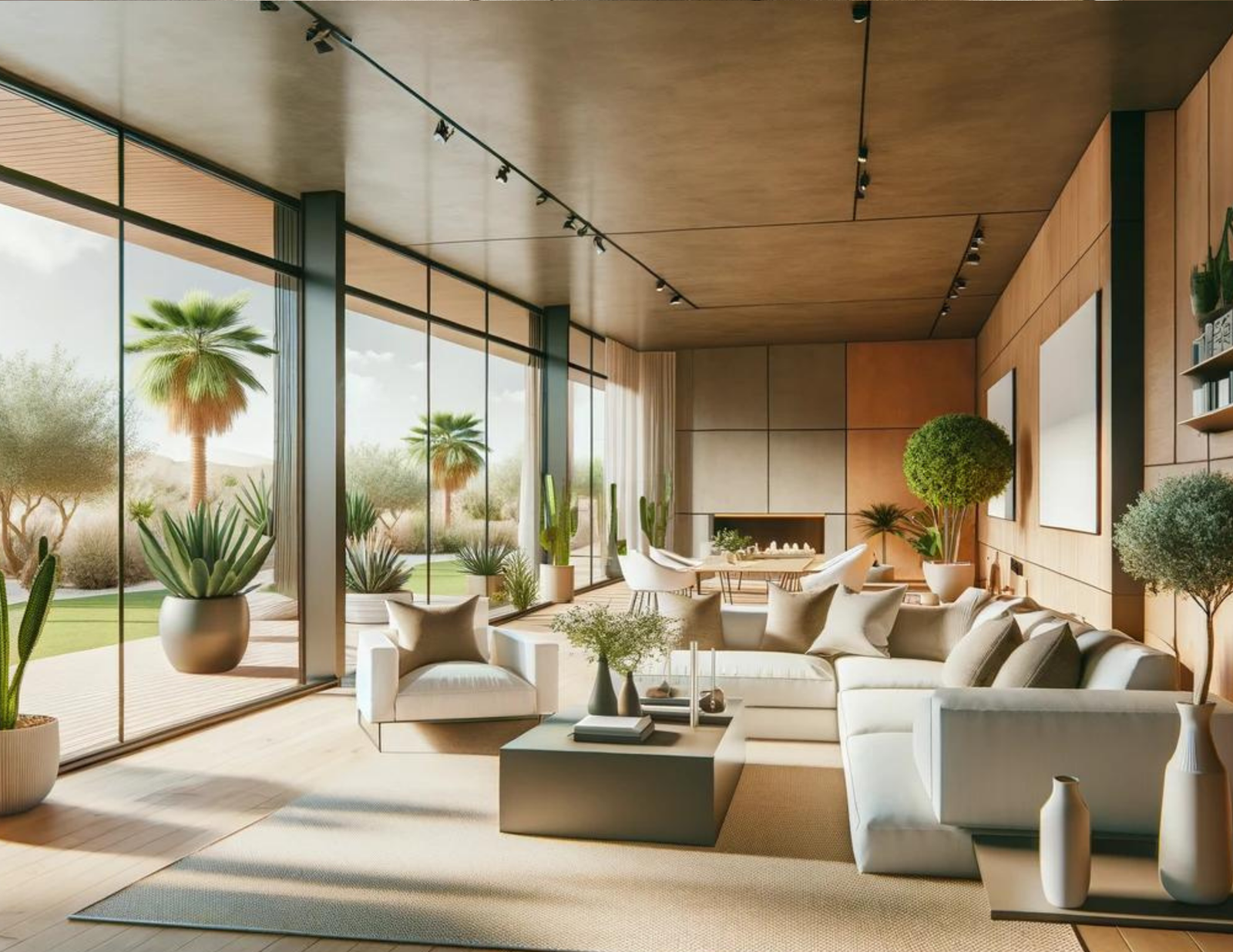 Living room in B.m House by MORANID, designed with a calm work-focused atmosphere.