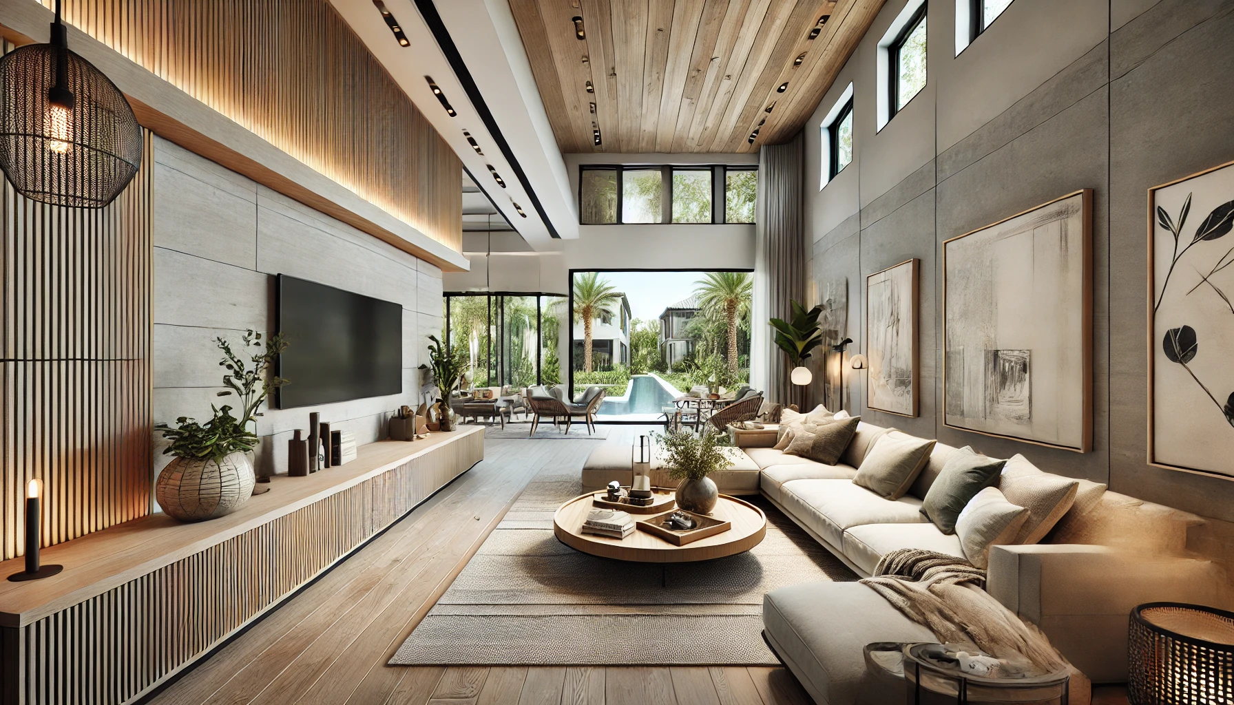 Living room in R.a House by MORANID, featuring sustainable material choices.