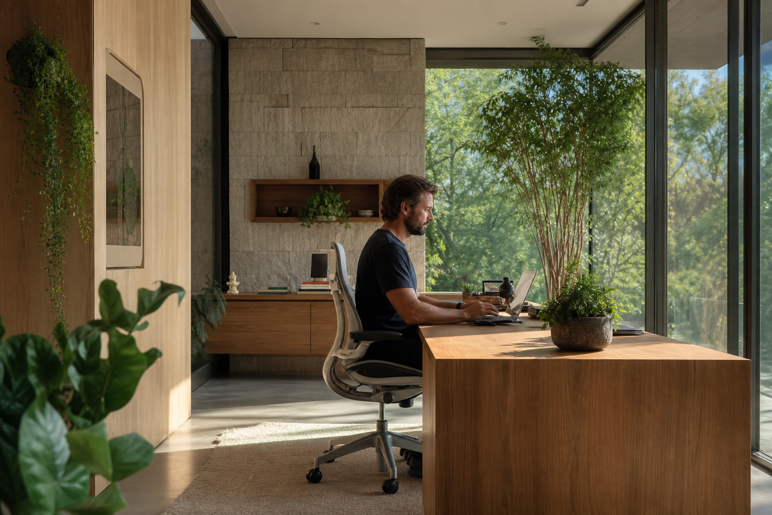 Work environment supporting focus, collaboration, and human performance
