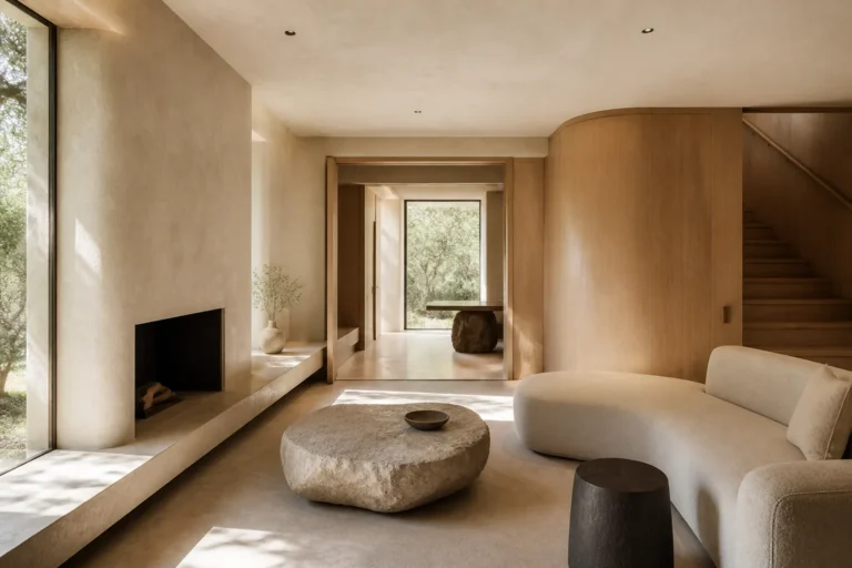 Architecture as a biological environment: light, air and quiet materials in a livable luxury room