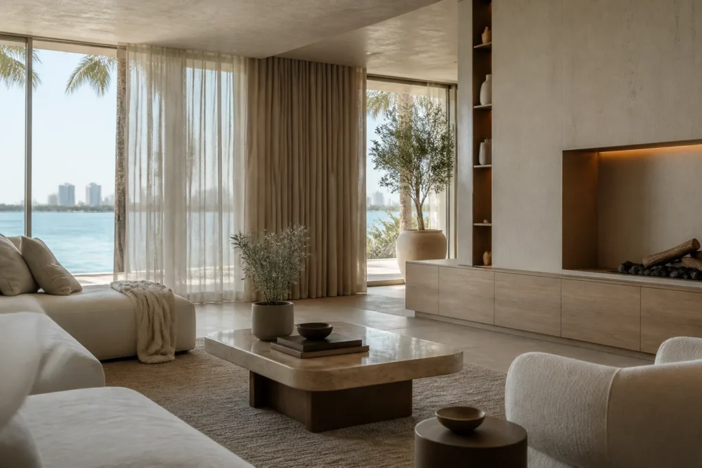 Miami wellness residence living space designed for daily recovery rather than amenity display