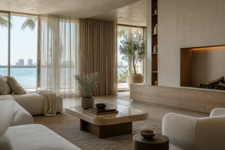 Miami wellness residence living space designed for daily recovery rather than amenity display