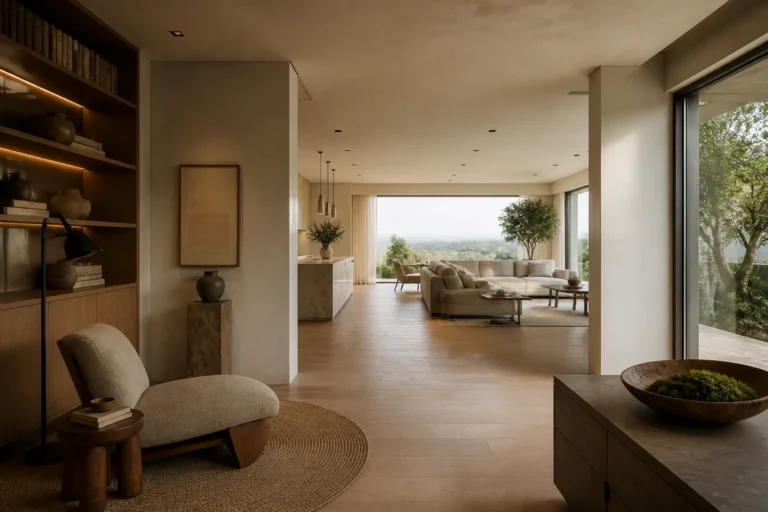 Personalized luxury home interior showing two quiet use zones in one refined residential plan