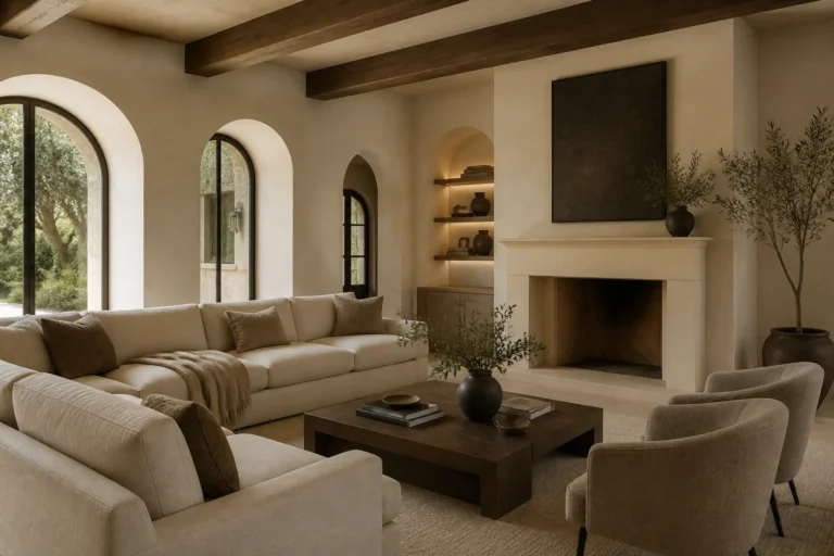 Finished luxury renovation living room that reads as planned, sequenced and calm